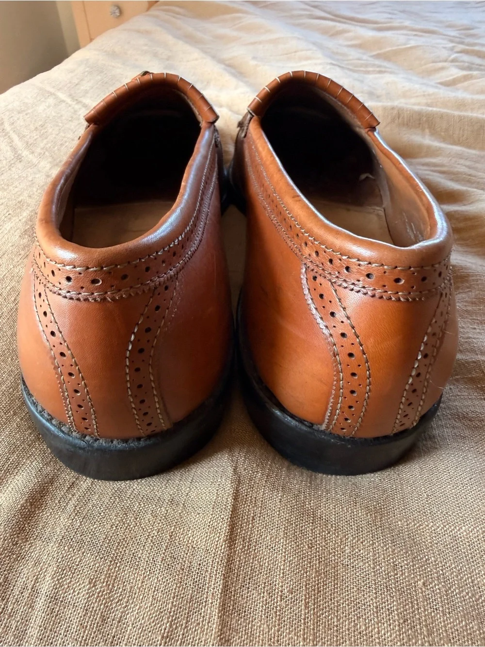 Allen Edmonds Cognac Leather Tassel Kiltie Loafers
